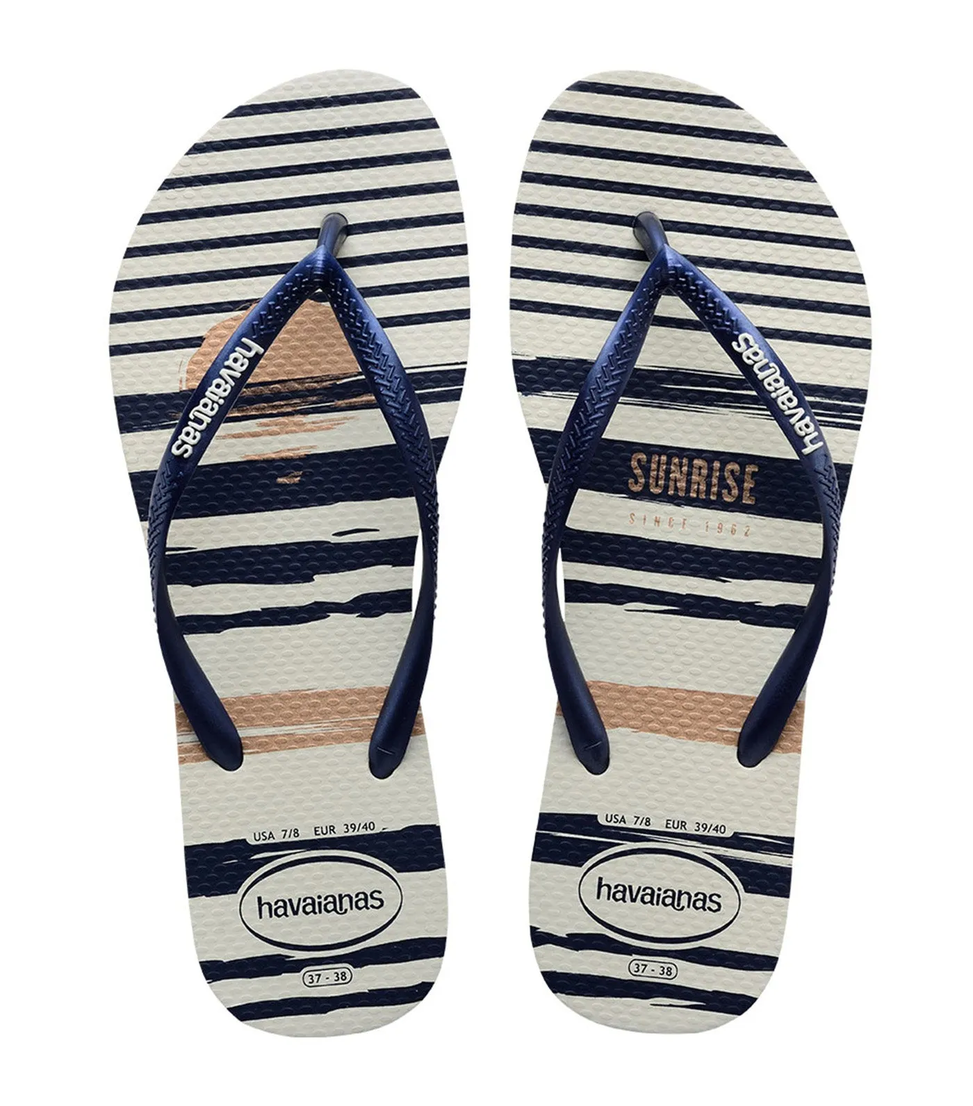 Slim Nautical Flip Flops Blanco/ Marinho/Blanco