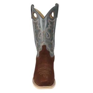 Smoky Mountain Boots Mens Santa Fe Dark Brown/Blue Leather Cowboy Boots