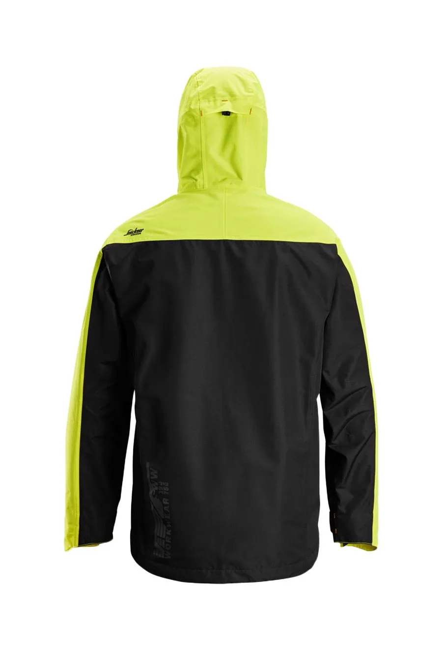 Snickers&#x20;Work&#x20;Jacket&#x20;Shell&#x20;Waterproof&#x20;1303&#x20;-&#x20;Black&#x20;Yellow