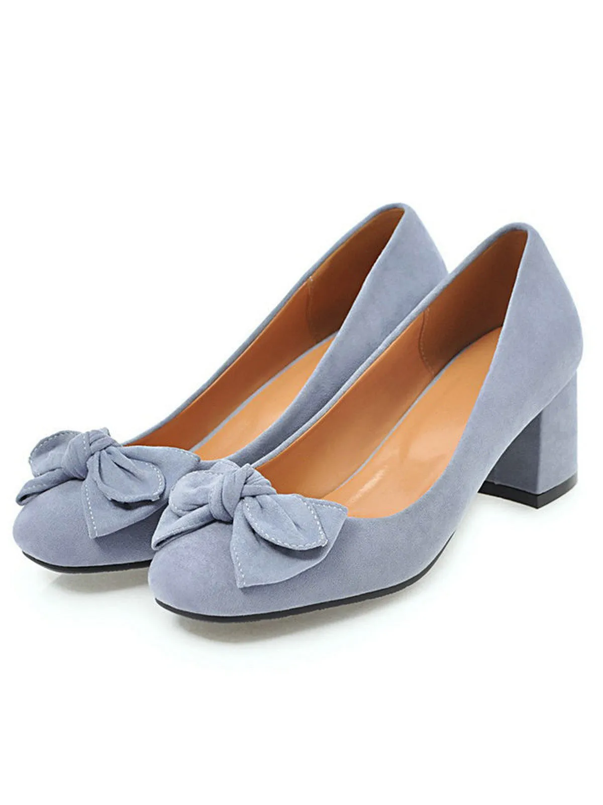 Solid Colored Bow-Knot Wedge Shoes