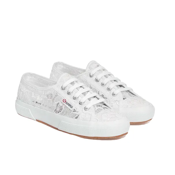 Superga scarpa sneakers da donna in Macrame 2750 S81219W 900 bianco