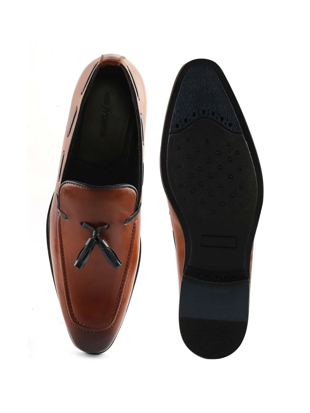 Tan Patent Tassel Loafers