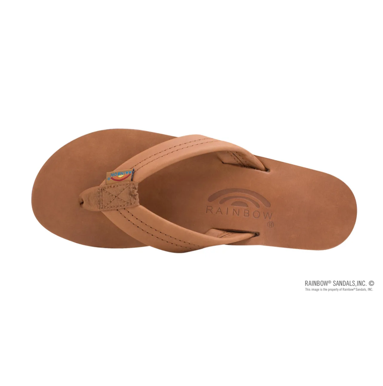 TAN - Rainbow Double Layer Arch Support Classic Leather with 1" Strap