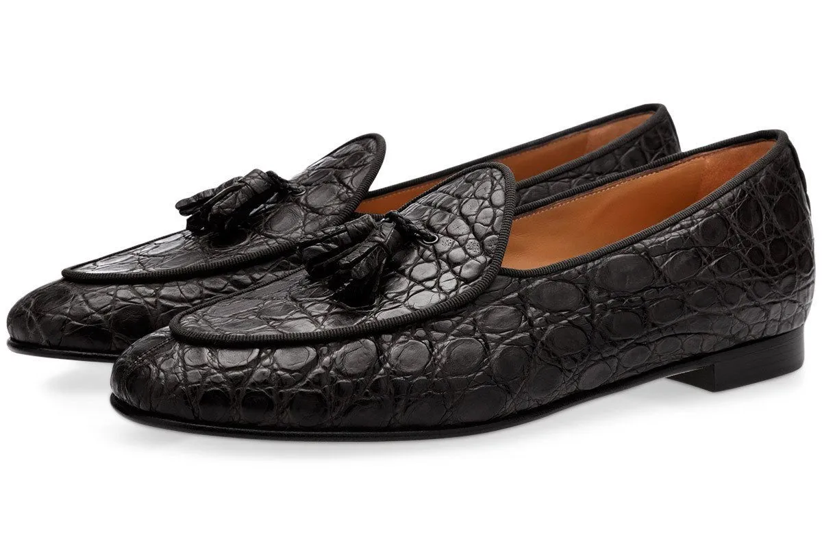 TANGERINE 2 CAYMAN BLACK BELGIAN LOAFERS