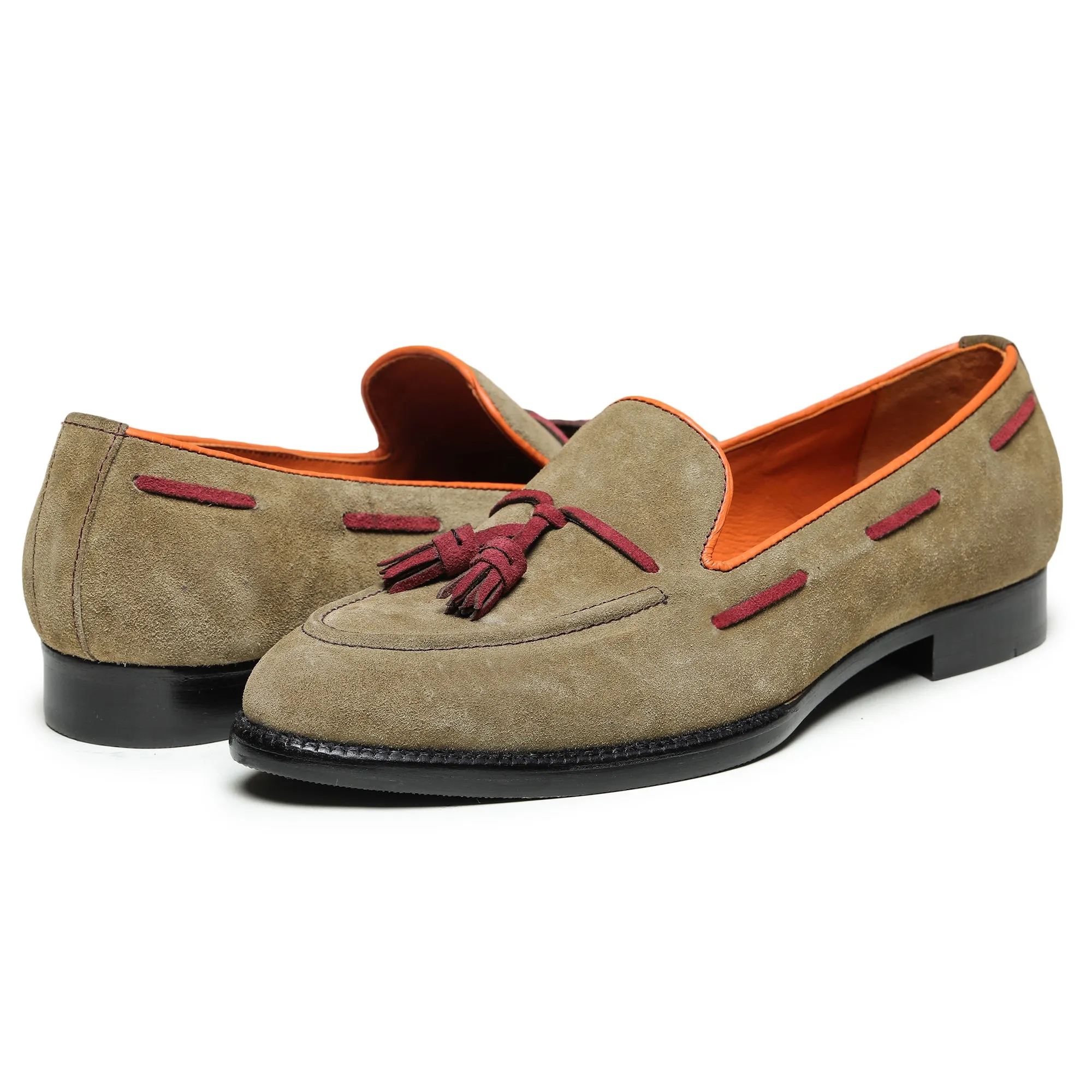 Tassel Loafers - Olive Suede