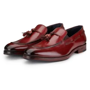 Tassel Loafers - Wine Red