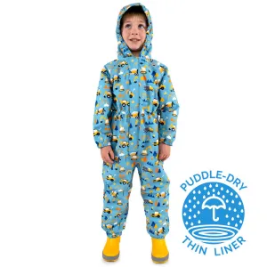 Toddler Waterproof One Piece Rain Suit, Under Construction Print