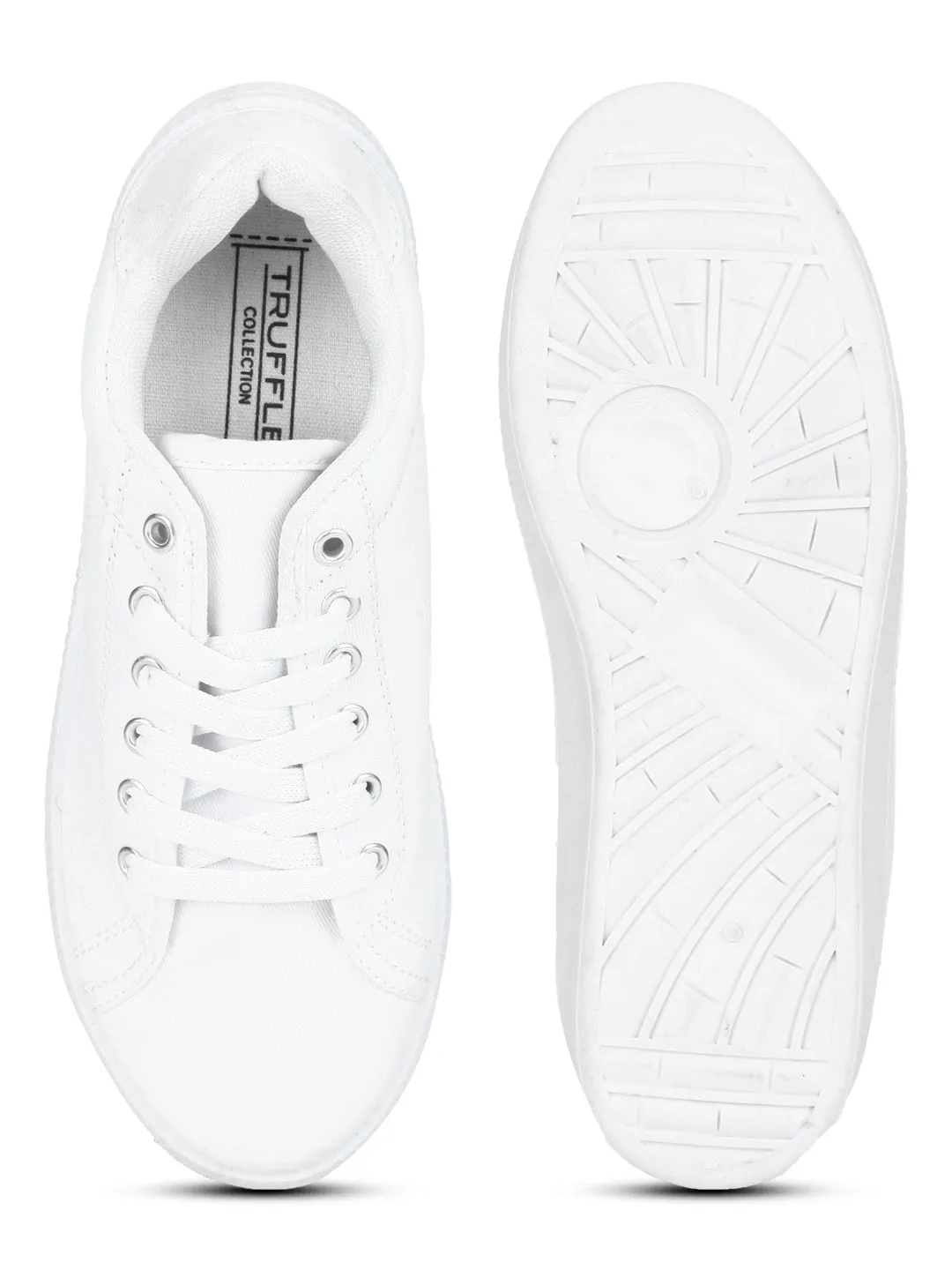 Total White Canvas Lace-Up Sneakers