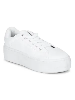 Total White Canvas Lace-Up Sneakers