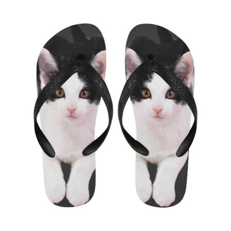 Unisex Flip Flops Tuxedo Cat Gifts For Cat Lovers