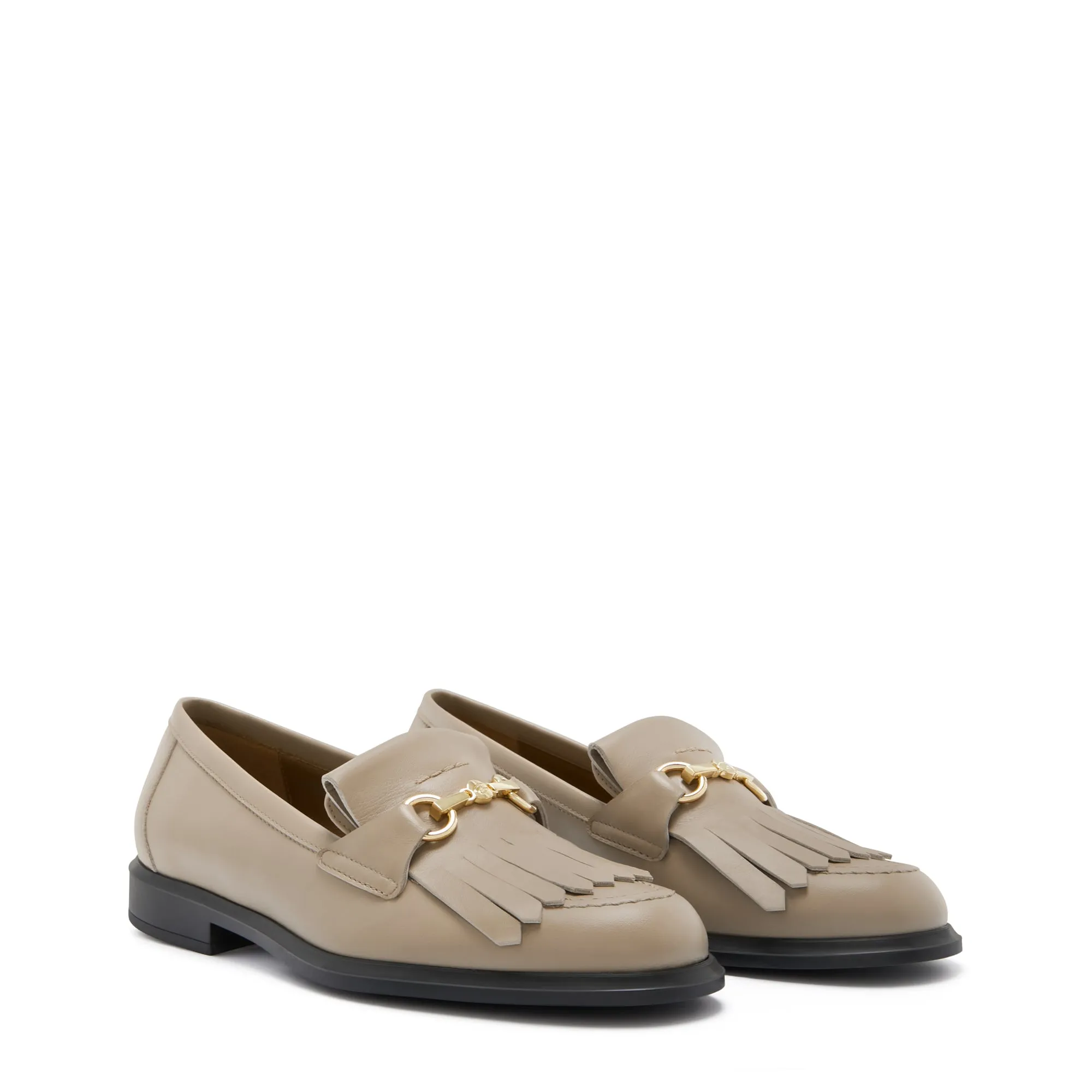 Vendôme Lave taupe calfskin leather loafers