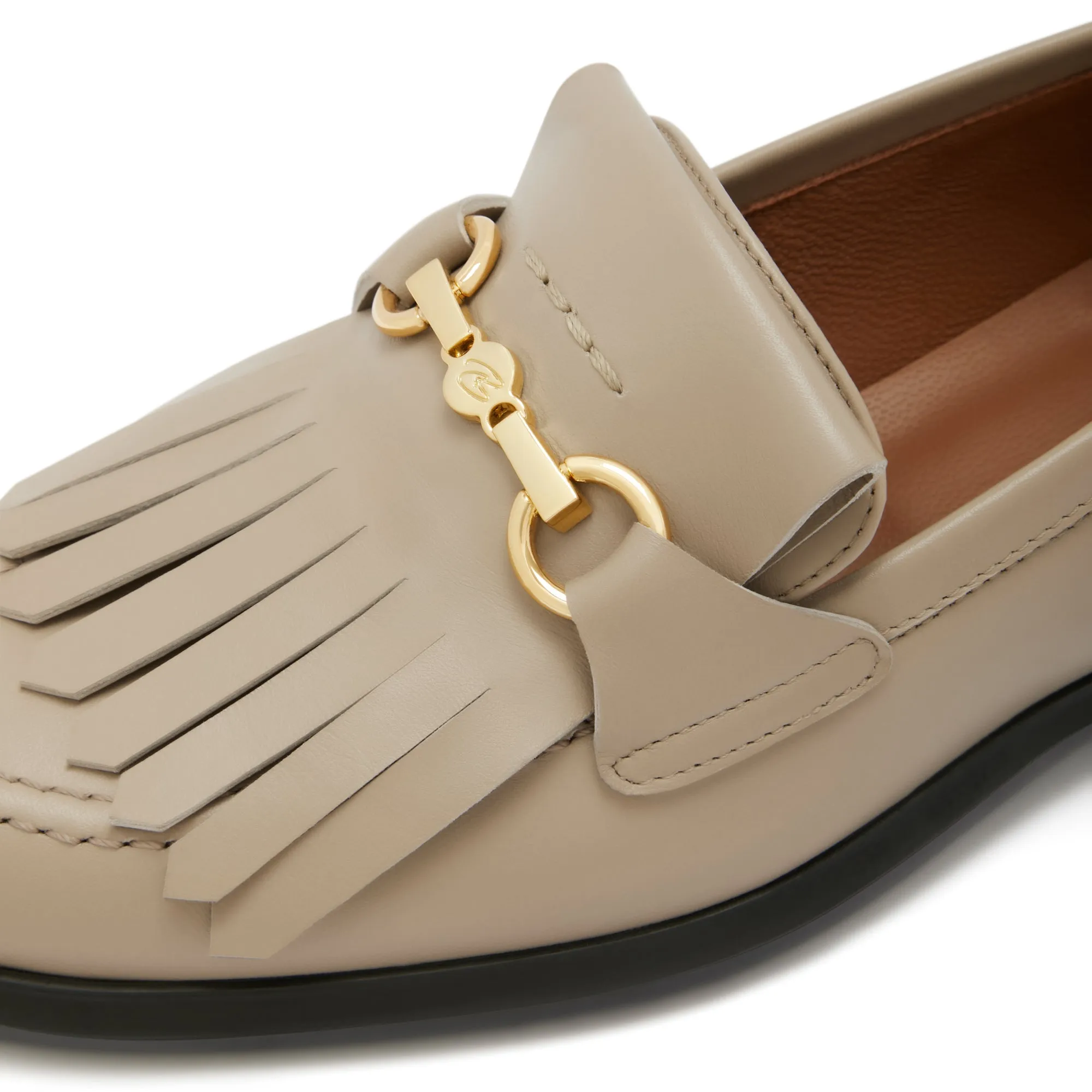 Vendôme Lave taupe calfskin leather loafers