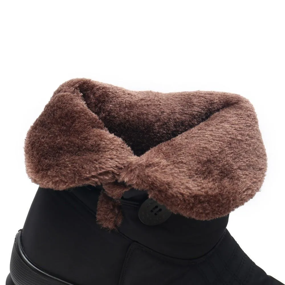 Waterproof warm faux fur snow boots for women