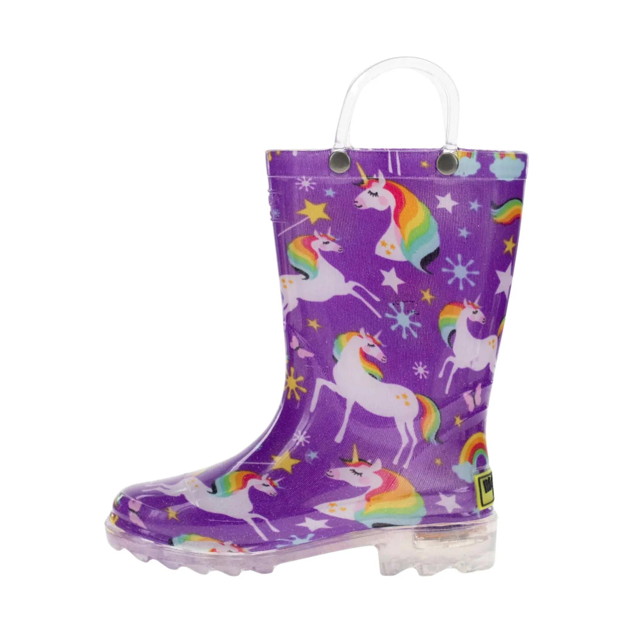 Western Chief Kids' Rainbow Unicorn Lighted Rain Boot - Purple