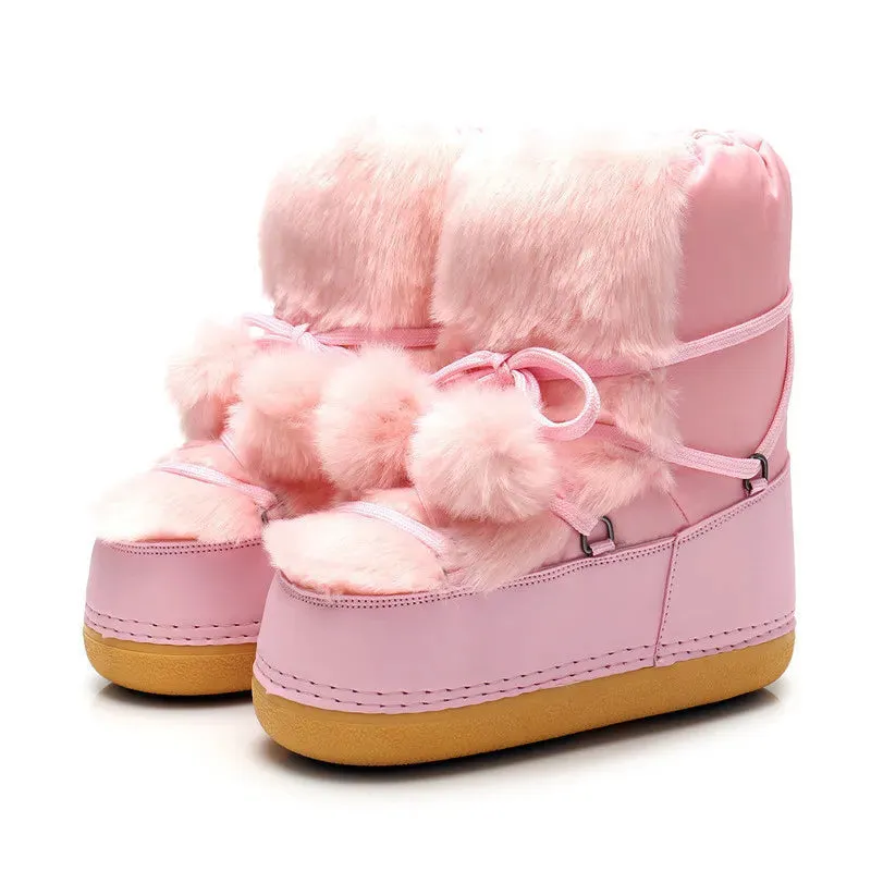 Winter Pom Pom Snow Boots