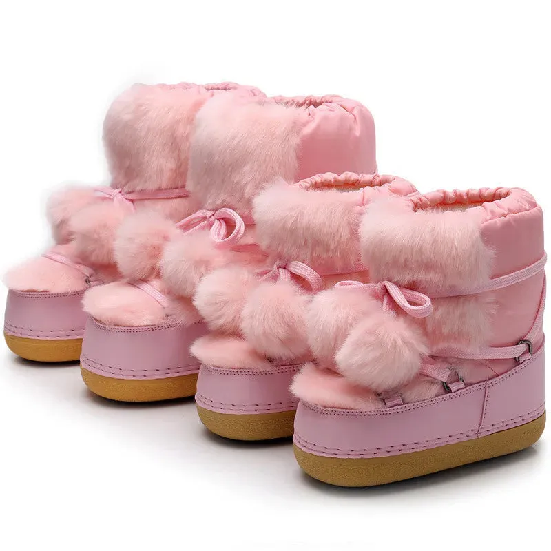 Winter Pom Pom Snow Boots