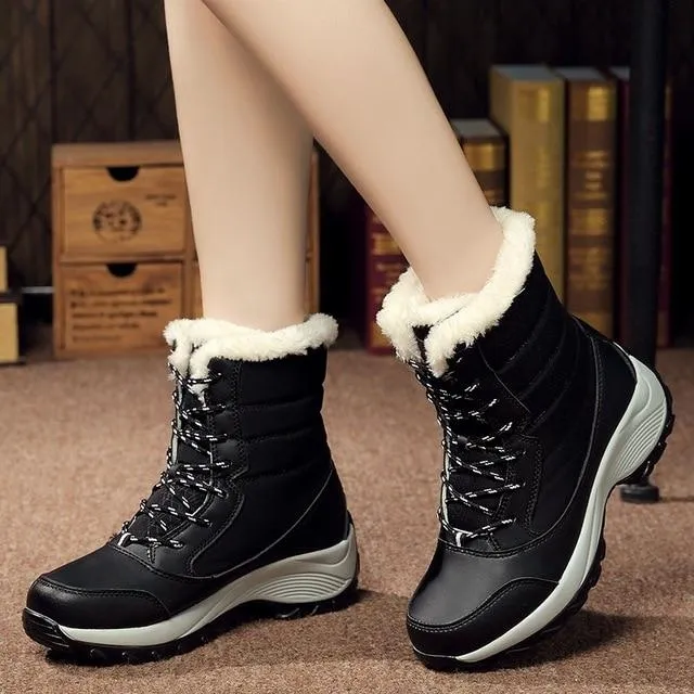 Women boots non-slip waterproof winter ankle snow boots women platform winter shoes with thick fur botas mujer