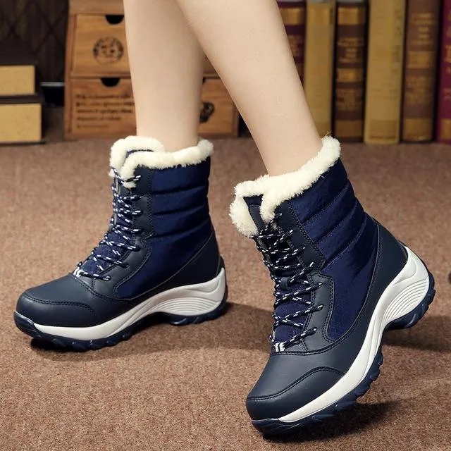 Women boots non-slip waterproof winter ankle snow boots women platform winter shoes with thick fur botas mujer