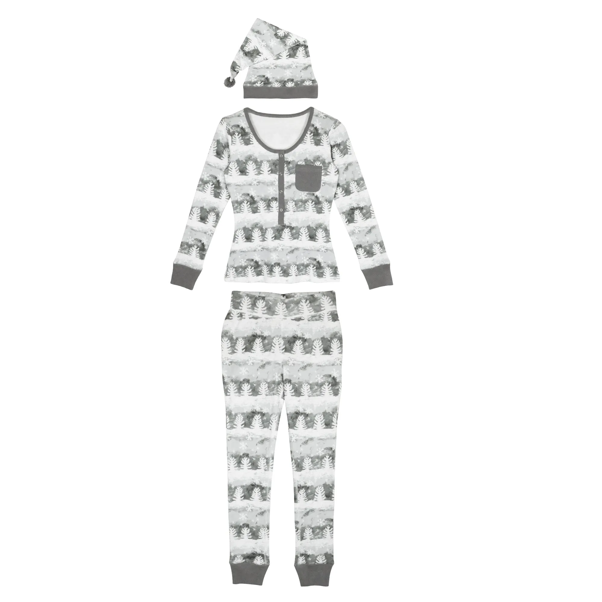 Women's Organic Holiday 2-Pc Lounge Set with Cap