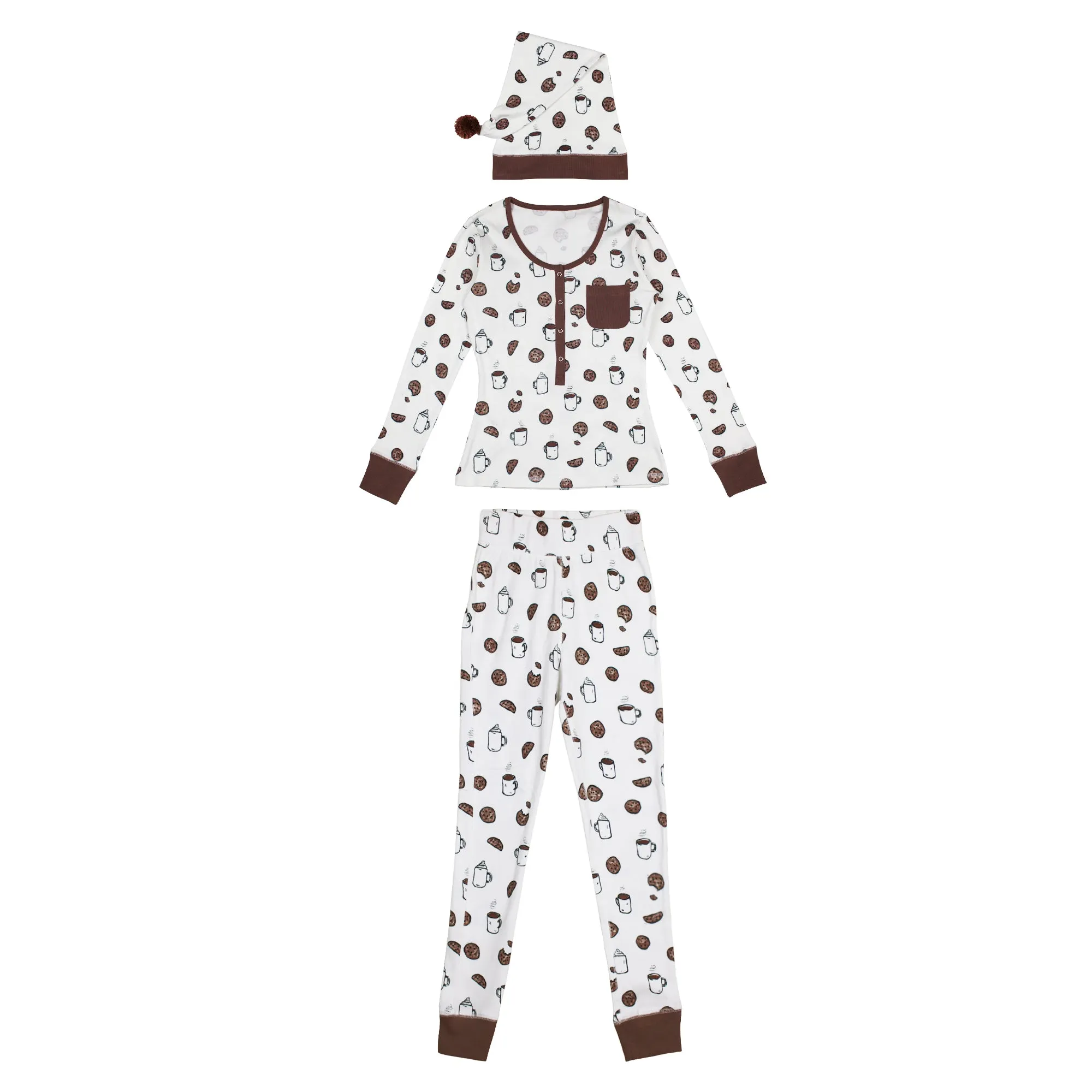 Women's Organic Holiday 2-Pc Lounge Set with Cap