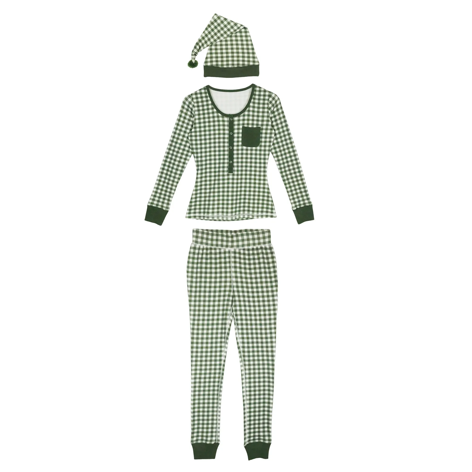 Women's Organic Holiday 2-Pc Lounge Set with Cap