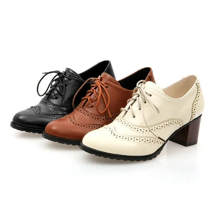 Women's Shallow Brogue Shoe Vintage Loafers