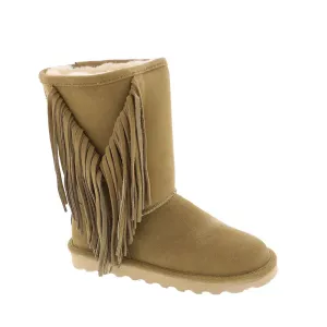 Women's Shoes Bearpaw CHERILYN Fringe Suede Boots 2963W ICED COFFEE