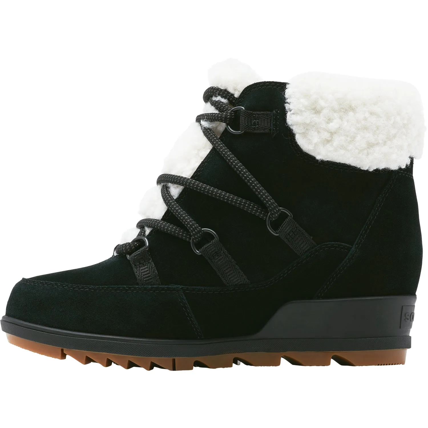 Women's Sorel Evie Cozy Lace Black Jet Suede