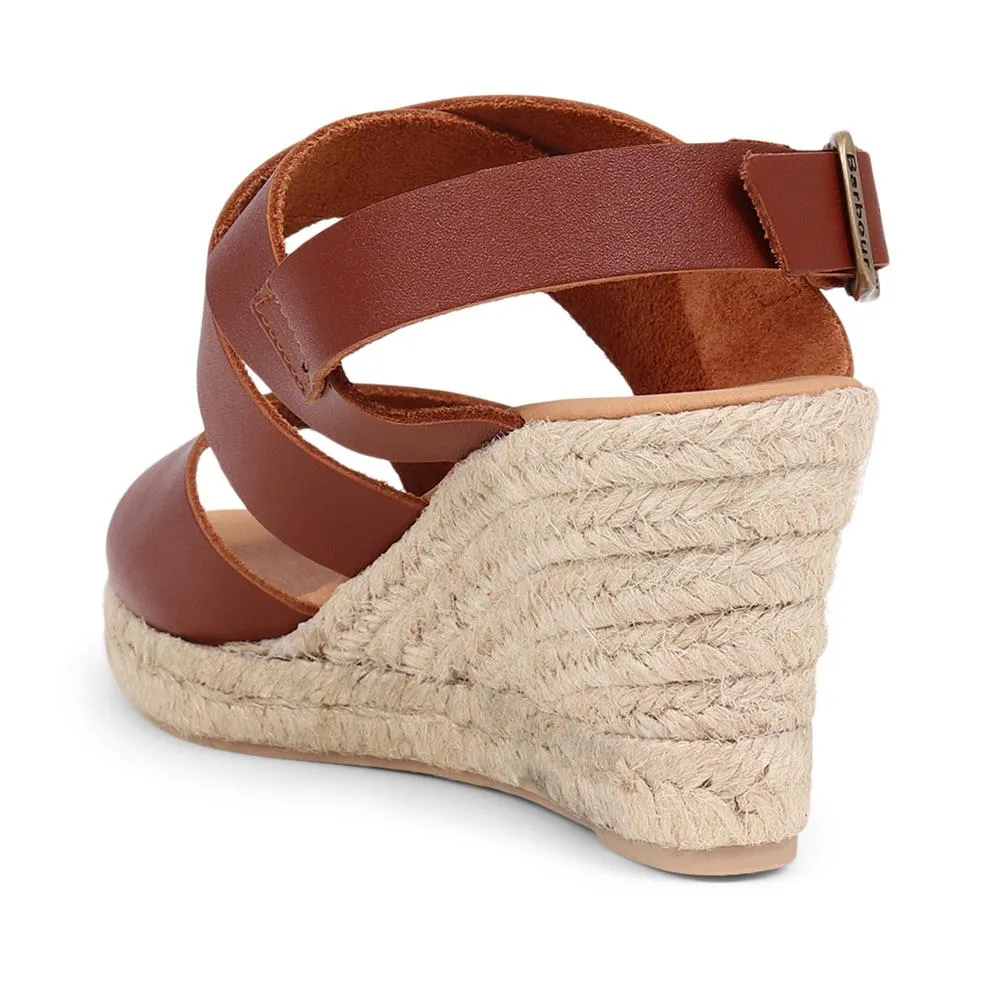 Yolanda Calf Leather Raffia Wedge Sandals - BARBR39507 / 324 821