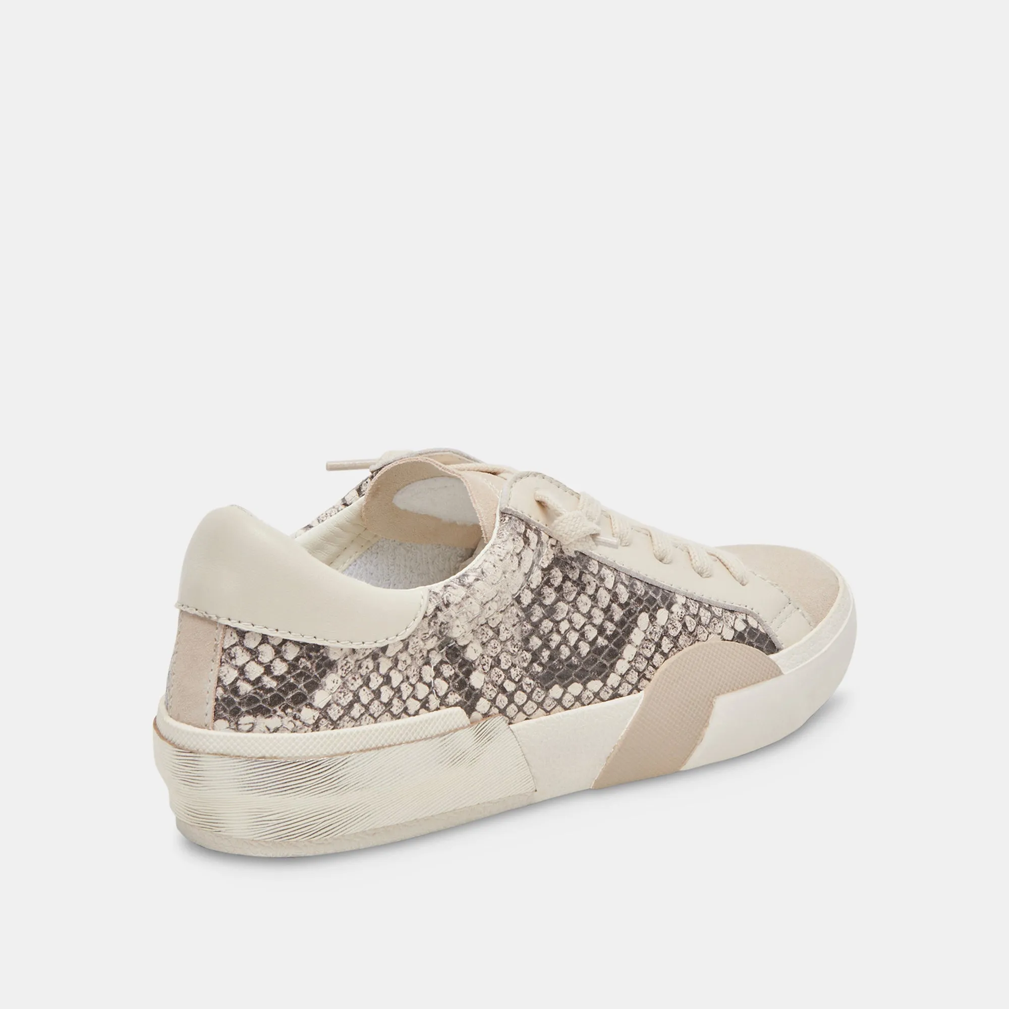 ZINA SNEAKERS BLACK WHITE EMBOSSED SNAKE